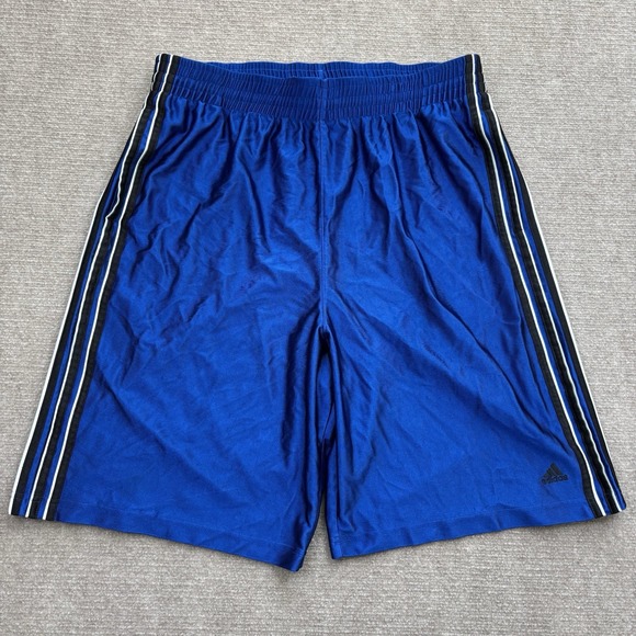 VTG Adidas Shiny Silky Dazzle Royal Blue‎ Basketball Shorts Men's Size XXL EUC - Picture 1 of 8